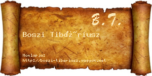 Boszi Tibériusz névjegykártya